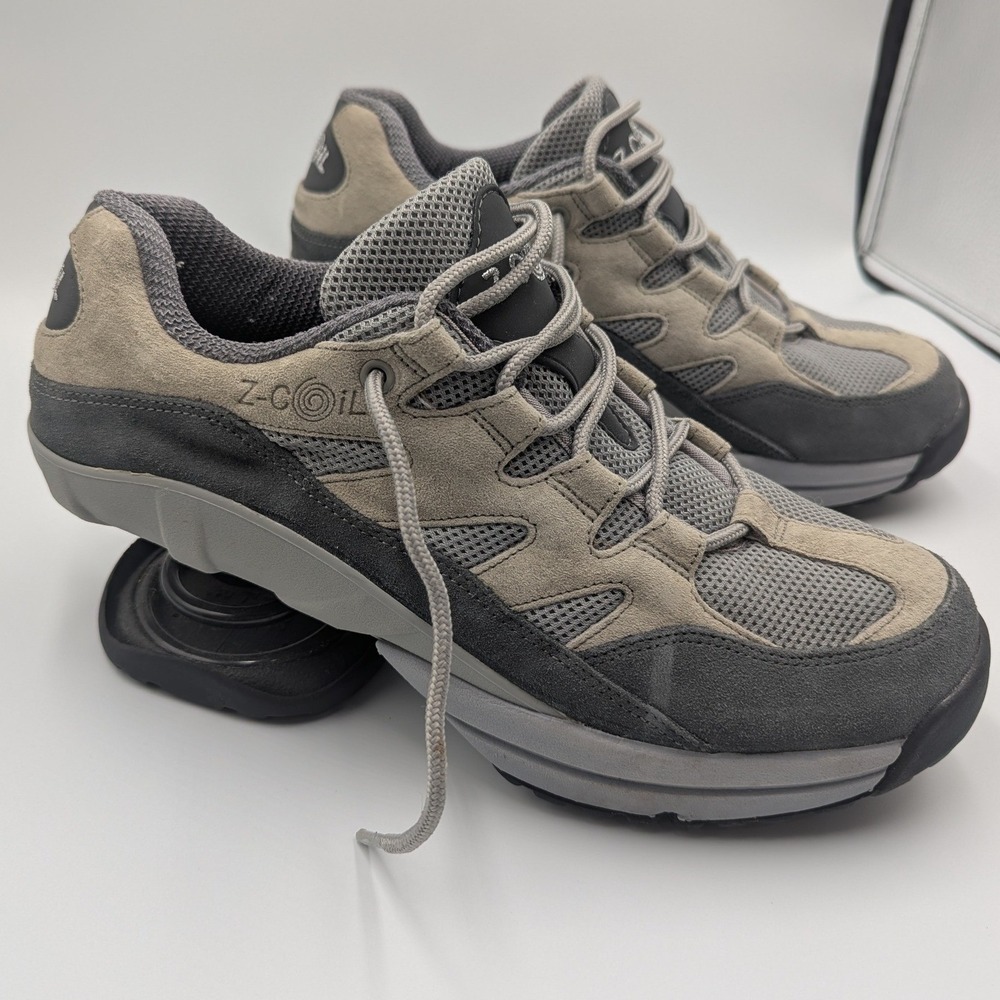 Z-Coil Freedom Sneakers Gray Suede Mesh Spring Heel Orthotic Shoes W10